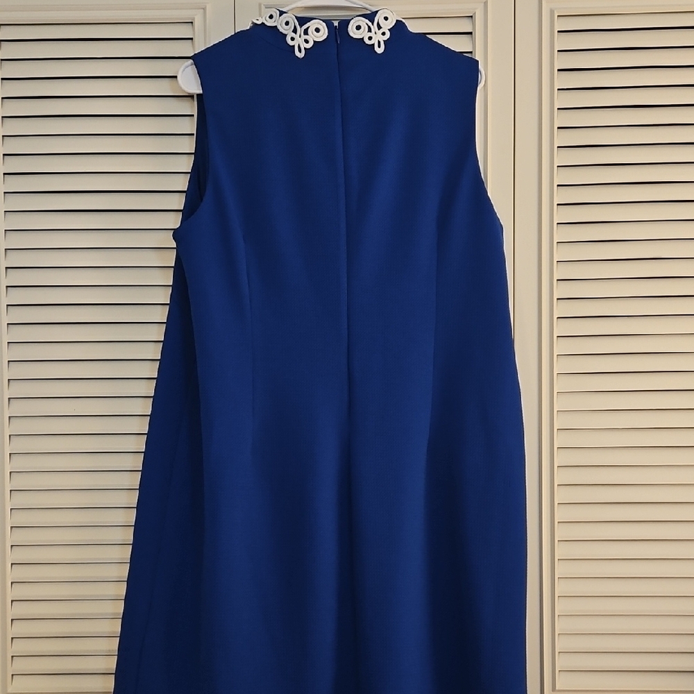 Jessica Howard Royal Blue Midi Dress with White Trim - Picture 8 of 9